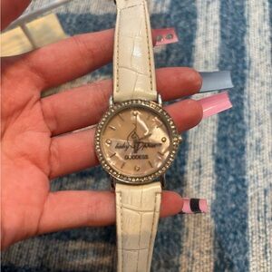 Baby Phat Cream Watch with Rhinestone Accents